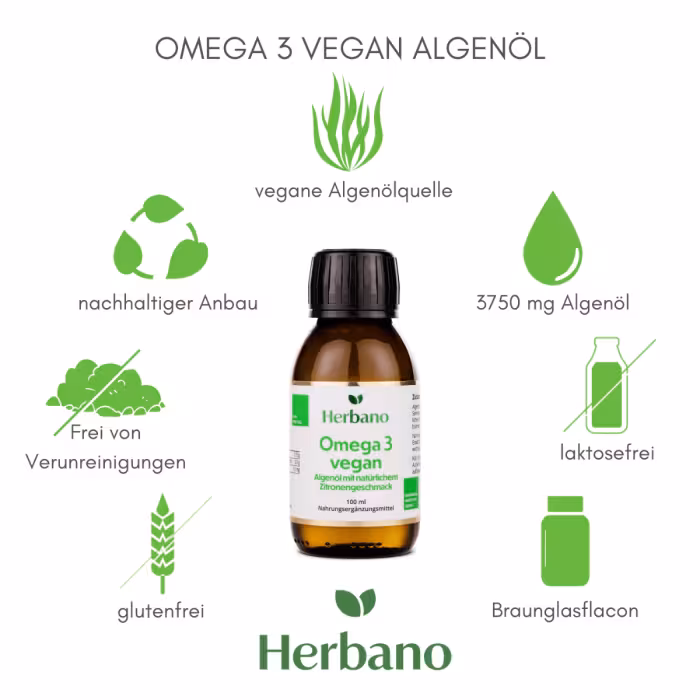 Herbano Omega 3 vegan 100ml - Bild: Herbano