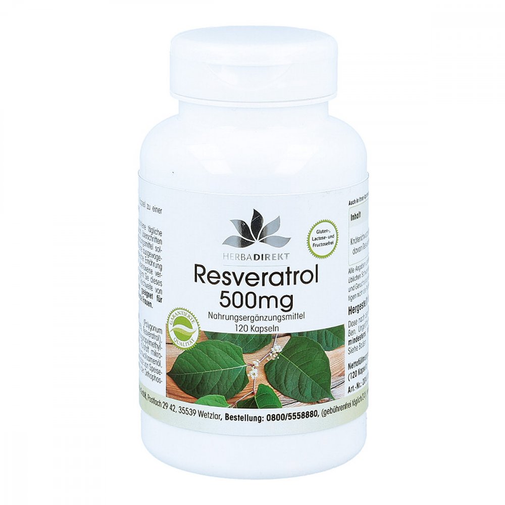 HerbaDirekt Resveratrol 500mg 120Kps.