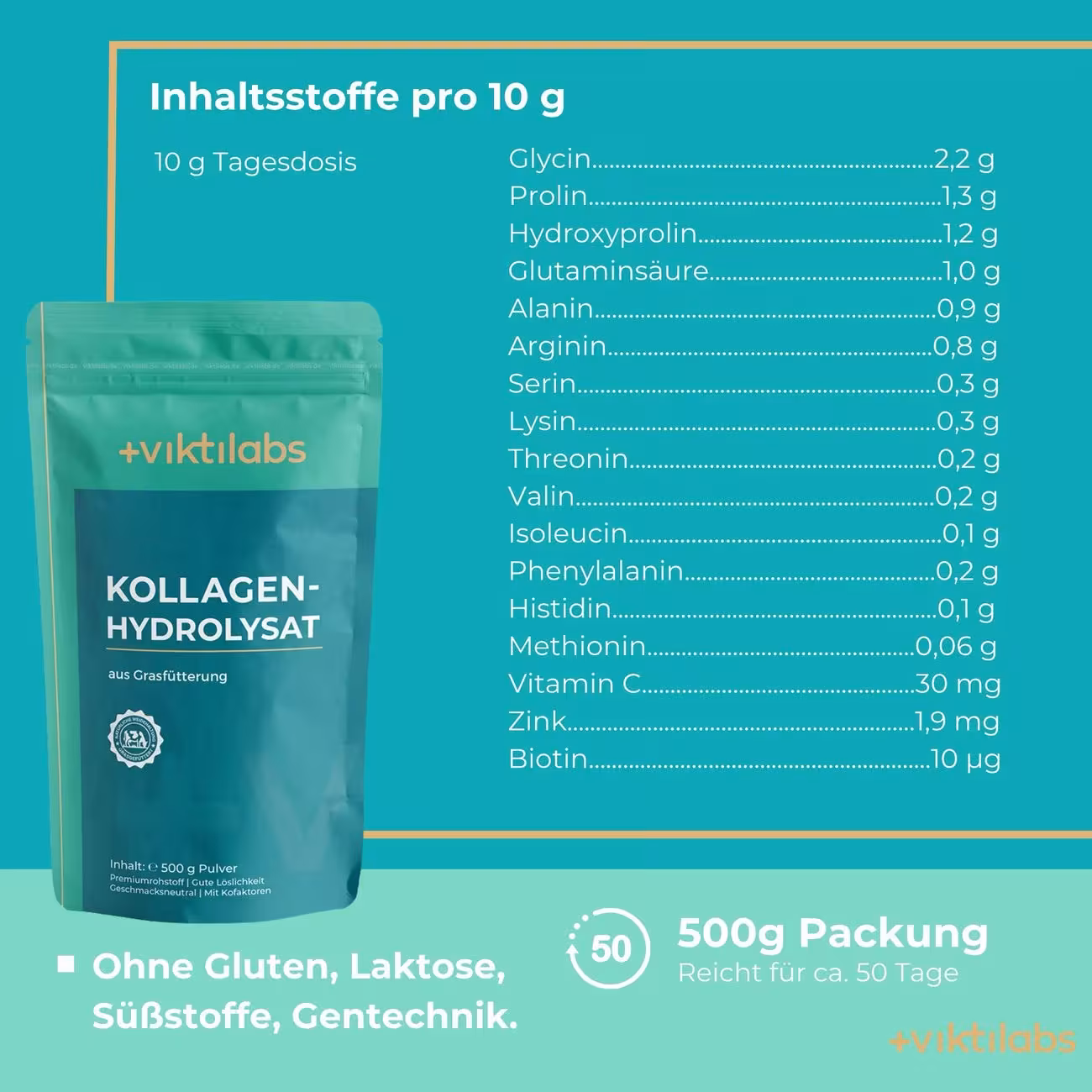viktilabs Kollagen Pulver Inhaltsstoffe