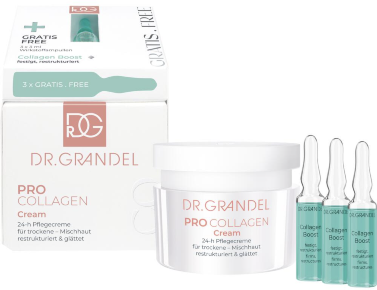 Dr. Grandel Pro Collagen Bundle (50ml Creme + 3 Ampullen)